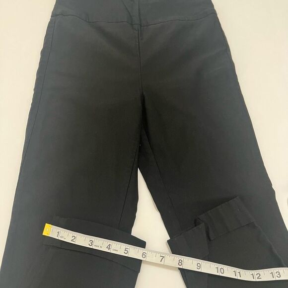 Tribal Black High-Rise Rayon Blend Pull-On Cuffed Cropped Trousers‎ Size 4 - Picture 12 of 12
